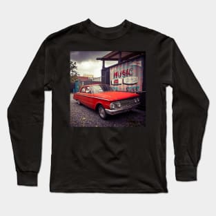 Vintage Red Car Long Island City Queens NYC Long Sleeve T-Shirt